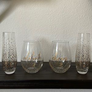 4 glittery glasses